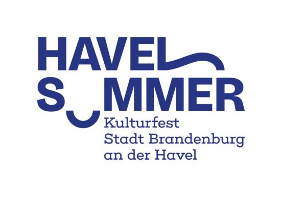Logo des Havelsommers in blau mit Claim "Kulturfest Stadt Brandenburg an der Havel"